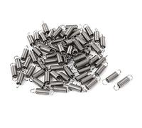 sourcing map 0.4mmx3x12mm 304 Inoxidable Acero Doble Gancho Pequeño Tensión Resorte 66Uds