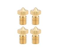 sourcing map 0.5mm 3D Impresora Boquilla Cabezal M6 Rosca Reemplazo para V5 V6 3mm Extrusora Impresión, Latón 4uds