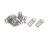 sourcing map 0,5mm x 5mm x 10mm 304 Inoxidable Acero Compresión Resorte Plateado Tono 10Uds