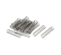 sourcing map 0.8mmx10mmx40mm 304 resortes de compresión de acero inoxidable tono plateado 20pcs