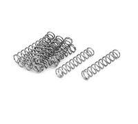 sourcing map 0.8mmx7mmx35mm Muelles De Compresión De 304 Acero Inoxidable Tono Plata 10Pcs
