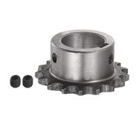 sourcing map 06B Rodillo Cadena Piñón 17T Paso 3/8" 25mm Diámetro A3 Carbono Acero Motor Accionamiento Engranaje