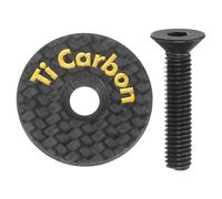 sourcing map 1-1/4 OD - Tapa superior para auriculares de bicicleta de fibra de carbono con perno dorado M6 para bicicleta de montaña, carretera, MTB, color dorado