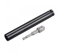 sourcing map 1/2" Unidad Zócalo Accesorio Juego, 19mm Profundo 6-Puntos Impacto Zócalo 8" Longitud y 1/4" Hexagonal Vástago Adaptador