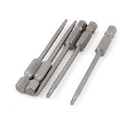 sourcing map 1/4" Caña hex 2mm Hexágono Cabeza potencia Tornillo Conductor Bits 75mm Longitud 5pcs