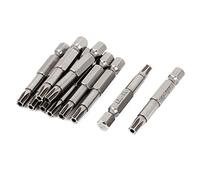 sourcing map 1/4" Caña hex 5mm Punta T27 potencia S2 Acero Destornillador de seguridad torxs x 10
