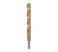 sourcing map 1/4" Hexagonal Vástago Taladro 10,2mm Titanio Taladro Brocas Juego M35 Alta Velocidad Acero Helicoidal Taladro 133mm Largo para Madera, Inoxidable Acero, Metal