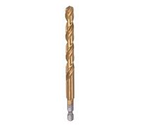 sourcing map 1/4" Hexagonal Vástago Taladro 9mm Titanio Taladro Brocas Juego M35 Alta Velocidad Acero Helicoidal Taladro 122mm Largo para Madera, Inoxidable Acero, Metal