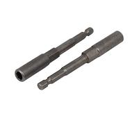 sourcing map 1/4 Pulgada Hexágono Vástago 7mm Profundo Toma 100mm Longitud Metal Hexagonal Tuerca Destornillador Taladros 2 Piezas