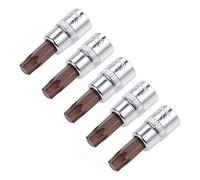 sourcing map 1/4" Unidad x T40 Torx barrena Zócalo, S2 Acero barrenas, CR-V Zócalos 38mm Longitud (Para Mano Uso Sólo) 5uds.