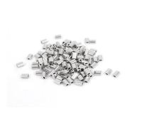 sourcing map 1/50""cuerda de alambre de 0.5mm Manguitos de Aluminio Clip Accesorios Cable Abrazaderas 100pcs