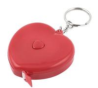 sourcing map 1.5M Corazones Con forma Plástico Coraza Llavero Cinta Métrica Regla Rojo
