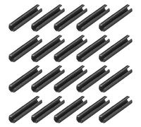 sourcing map 1,7 mm x 8mm Pasador de acero al carbono Pasador de soporte de repisa de rollo de resorte dividido negro 20 pcs