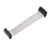 sourcing map 1 cable plano de conector IDC, 16 pines de 2,54 mm de paso, 10 cm de longitud, FC a FC, conector hembra doble, cable plano para electrónica industrial, color gris