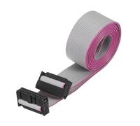 sourcing map 1 cable plano de conector IDC, 18 pines de 2,54 mm, paso de 1,5 m de longitud, FC a FC hembra doble, cable plano para electrónica industrial, color gris