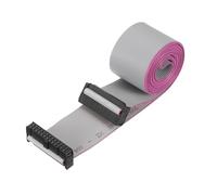 sourcing map 1 cable plano de conector IDC, 26 pines de 2,54 mm, paso de 1,5 m de longitud, FC a FC hembra doble, cable plano para electrónica industrial, color gris