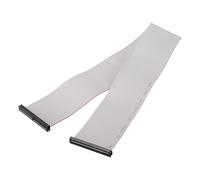 sourcing map 1 cable plano de conector IDC, 50 pines de 2 mm de paso, 50 cm de longitud FC a FC, conector hembra doble, cable plano para electrónica industrial, color gris