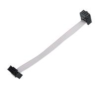 sourcing map 1 cable plano de conector IDC, 6 pines de 2,54 mm de paso, 10 cm de longitud, FC a FC, conector hembra doble, cable plano para electrónica industrial, color gris