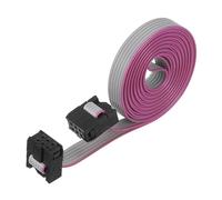 sourcing map 1 cable plano de conector IDC, 6 pines de 2,54 mm, paso de 1,5 m de longitud FC a FC hembra doble, cable plano para electrónica industrial, color gris