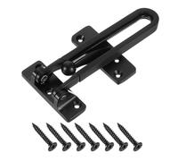 sourcing map 1 cerradura de puerta con barra oscilante recubierta de cuero, hebilla de seguridad con tornillos para el hogar, hotel, apartamento, color negro