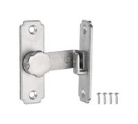 sourcing map 1 cerradura de puerta de granero de 64 mm, cerradura de puerta abatible de 90 grados para puertas correderas y bisagras individuales, pestillo de seguridad deslizante de acero inoxidable
