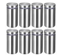 sourcing map 1 Diámetro x 2" (25x52mm) Separador Tornillos Pared Montaje Letreros Soportes Acrílico Vidrio Clavos 8Uds