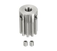 sourcing map 1 engranaje recto Mod 10T de 4 mm de diámetro, piñón de acero inoxidable 304, ángulo de presión de 20°, para rack de espolón y modelo RC de coche o motor DIY