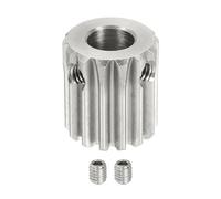 sourcing map 1 engranaje recto Mod 14T de 8 mm de diámetro, piñón de acero inoxidable 304, ángulo de presión de 20°, para rack de espolón y modelo RC de coche o motor DIY