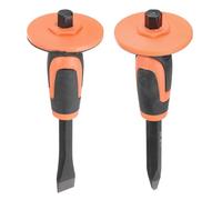 sourcing map 1 juego de cincel de mampostería de 9.7 pulgadas, cabeza plana puntiaguda con protección de mano, cincel plano para piedra, hormigón, mortero, piedra, tallado, demolición, división