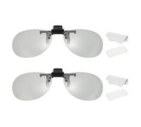sourcing map 1 juego de gafas polarizadas 3D con clip, marcos circulares pasivos de gafas de visión 3D con funda de vidrio y paño para gafas para películas RealD, teatro, juegos, TV (clip de metal)