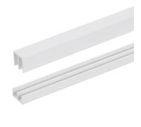 sourcing map 1 juego de rieles para puerta corredera para panel de 3,8 mm de grosor, juego de rieles deslizantes de plástico superior e inferior para ventana de armario de cristal, puerta de armario
