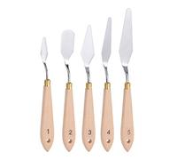 sourcing map 1 Juego Paleta Cuchillo Madera Sólida Mango con Agujero Acero Inox Espátula Pintura Mezclador Raspador Palé Cuchillo Pintura Cuchillos para Aceite Acrílico Pintura