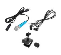 sourcing map 1 mini micrófono, mini micrófono pequeño para teléfono tipo C, micrófono pequeño con soporte, cubierta de esponja, auriculares para grabar voz de teléfono, color azul