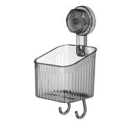 sourcing map 1 organizador de ducha con ventosa con ganchos, estante organizador de ducha con ventosa de 3.7 pulgadas, estante dispensador de pared para baño, cocina, color gris