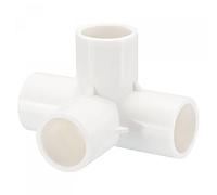 sourcing map 1 Paquete PVC Tubería Montajes - Agua Tubos Juntas Conectores Adaptadores, 4 Vías Unión Acoplamiento Zócalo, Aplicar a Exterior/Jardín (Blanco, 20mm ID)