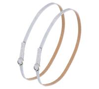 sourcing map 1 par de correas de tobillo de repuesto para tacones, correas desmontables de piel sintética, correas de zapatos, cuero plateado, Cuero plateado, 0.8cm