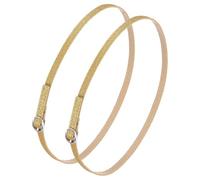 sourcing map 1 par de correas de tobillo de repuesto para talones, correas desmontables de piel sintética, correas de zapatos, cuero dorado, Cuero dorado, 0.8cm