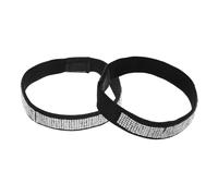 sourcing map 1 par de correas de zapatos de tacón alto, banda elástica desmontable antisuelta para zapatos para mujer, sandalias de tacón alto, color negro, diamantes de imitación