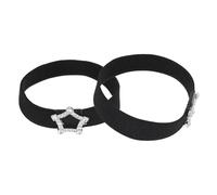 sourcing map 1 par de correas de zapatos de tacón alto, banda elástica desmontable antisuelta para zapatos para mujer, sandalias de tacón alto, color negro, diamantes de imitación de estrella