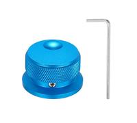 sourcing map 1 perilla de potenciómetro de aluminio, perilla universal de control de tono de volumen de 6 mm con indicador de ranura ovalada para guitarra, azul de 34 x 20 mm