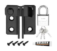 sourcing map 1 pestillo abatible, cierre de seguridad de acero inoxidable de 1.8 pulgadas con candado, cerradura de puerta de granero, acabado cepillado para valla de granero, jaula de mascotas, baño