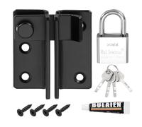 sourcing map 1 pestillo abatible, cierre de seguridad de acero inoxidable de 2.4 pulgadas con candado, cerradura de puerta de granero, acabado cepillado para valla de granero, jaula de mascotas, baño