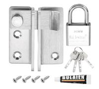 sourcing map 1 pestillo abatible, cierre de seguridad de acero inoxidable de 2.4 pulgadas con candado, cerradura de puerta de granero, acabado cepillado para valla de granero, jaula de mascotas, baño