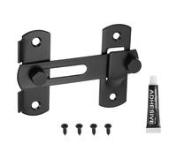 sourcing map 1 pestillo de puerta abatible, 2.8 pulgadas, acero inoxidable, cerradura de puerta corrediza para baño, valla de granero, jaula de mascotas, ventana de garaje, negro mate