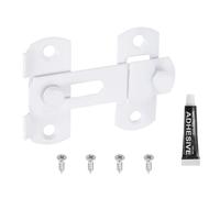 sourcing map 1 pestillo de puerta abatible, 2 pulgadas, acero inoxidable, cerradura de puerta corrediza para baño, valla de granero, jaula de mascotas, ventana de garaje, color blanco mate