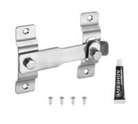 sourcing map 1 pestillo de puerta abatible, acero inoxidable de 3.3 pulgadas, cerradura de puerta deslizante para baño, valla de granero, jaula de mascotas, ventana de garaje, color plateado cepillado