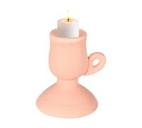 sourcing map 1 portavelas de cerámica con asa, 5 pulgadas, estilo minimalista, estilo nórdico, vintage, candelabro decorativo para el hogar, mesa de comedor, decoración de Navidad, color rosa