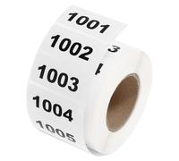 sourcing map 1 rollo de calcomanías de números de inventario, 1001-2000, etiquetas numeradas consecutivas, autoadhesivas, impermeables, para suministros de clasificación de almacenamiento (1.6 x 0.8