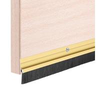 sourcing map 1 tope de puerta de aluminio para puerta, burlete inferior para puerta con cepillo para aislamiento frío, bloqueador de ruido y polvo (39.4 pulgadas de largo x 0.8 pulgadas de ancho