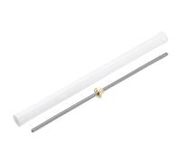 sourcing map 1 tornillo de plomo Tr8x2 de 400 mm con tuerca de latón (rosca Acme, paso de 2 mm, 1 arranque, plomo de 2 mm), piezas de actualización de barra de tornillo de acero inoxidable 304 con